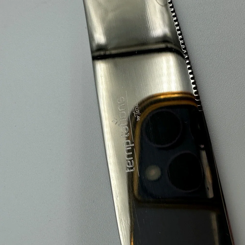 Temp-tations by Tara 18/10 Stainless Pumpkin Fall Harvest Dinner Knives Set of 5